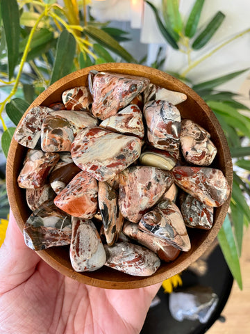 White Breciated Jasper Tumblestone