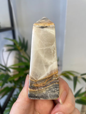 Grey Striped Calcite Point