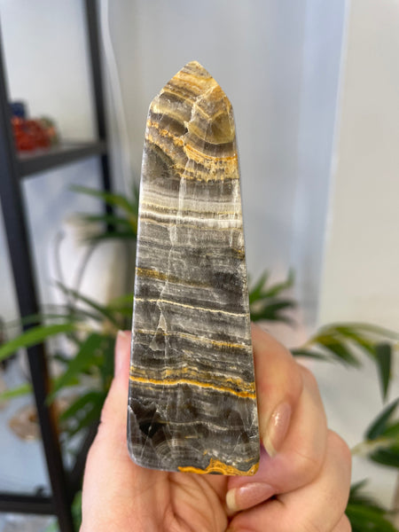 Grey Striped Calcite Point