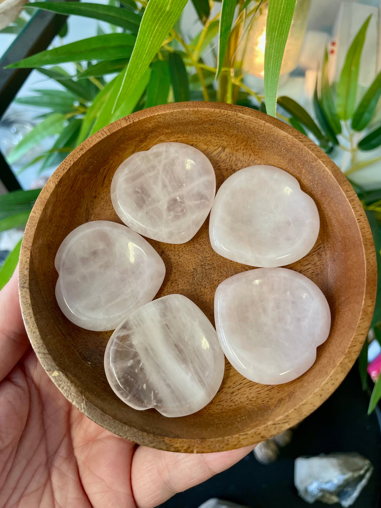 Rose Quartz Heart Thumb Stone