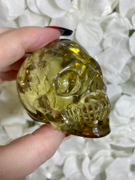 Brazilian High Quality Citrine Skull with Rainbows