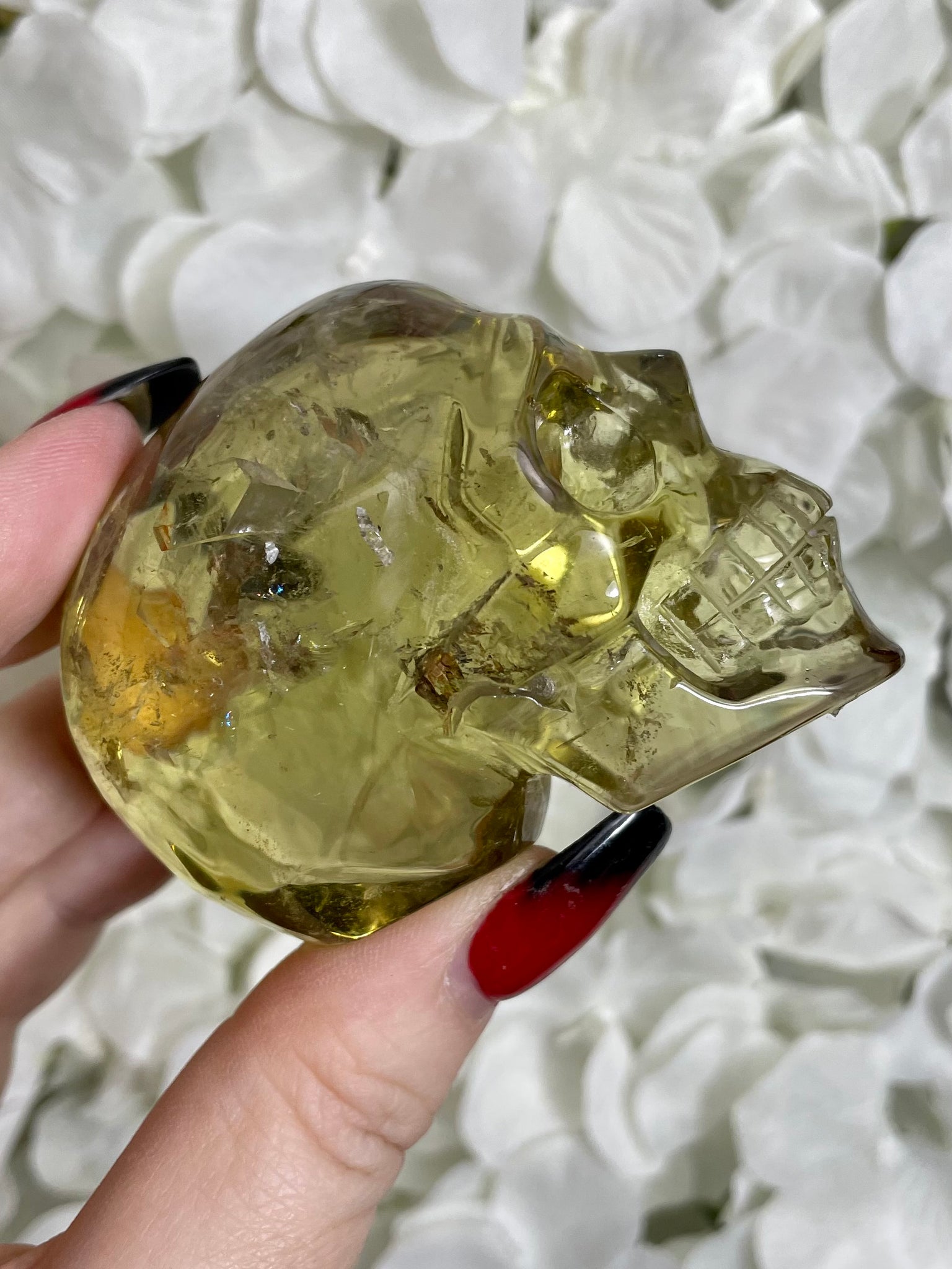 Brazilian High Quality Citrine Skull with Rainbows