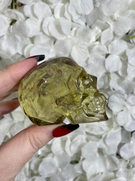 Brazilian High Quality Citrine Skull with Rainbows