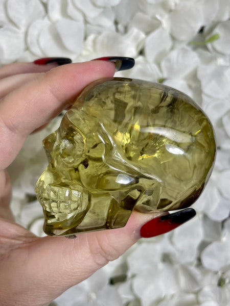 Brazilian High Quality Citrine Skull with Rainbows