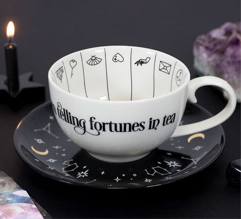 Fortune Telling Ceramic Cup and Saucer