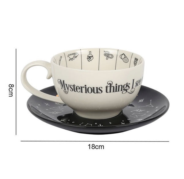 Fortune Telling Ceramic Cup and Saucer